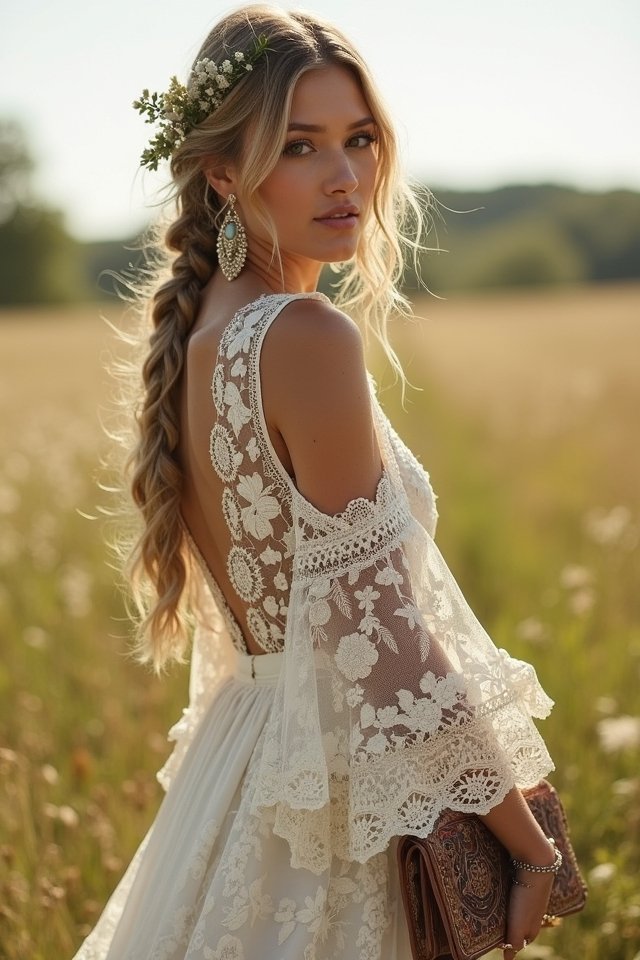 boho wedding accessory details