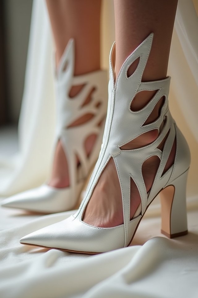 bold angular wedding boots