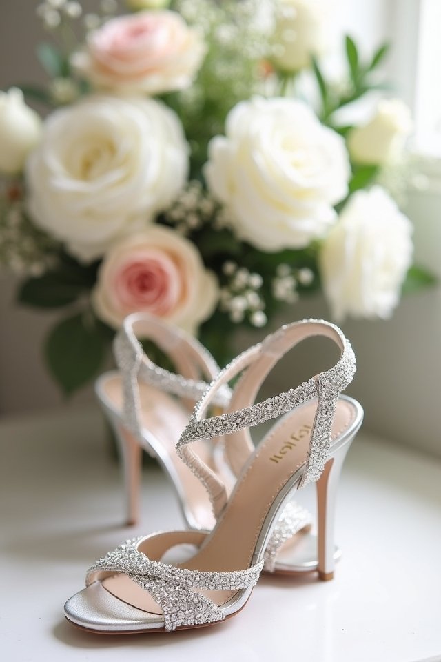 bold asymmetrical wedding heels