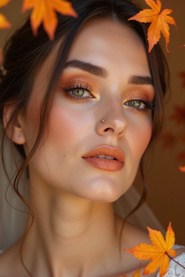 bold autumn inspired bridal makeup