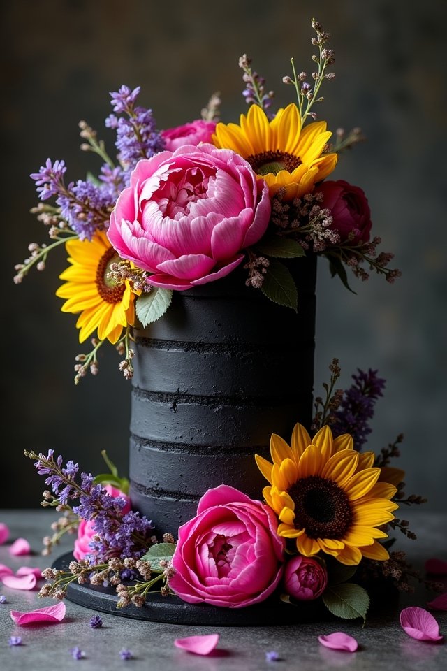 bold black cake blooms