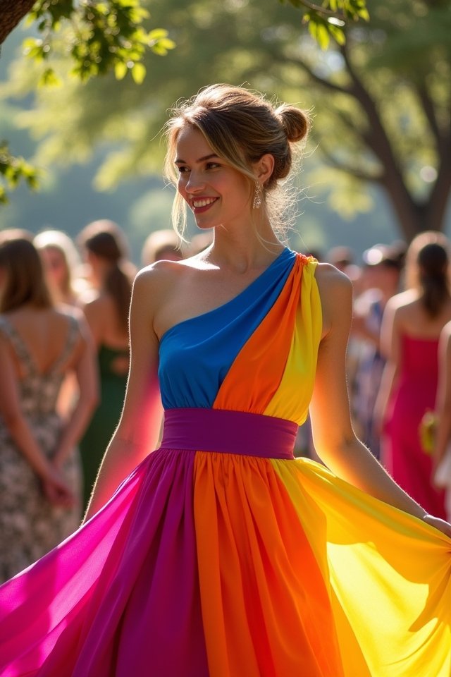 bold colorblock wedding style