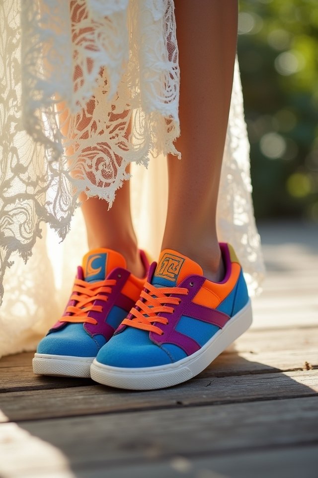 bold colorful bridal sneakers