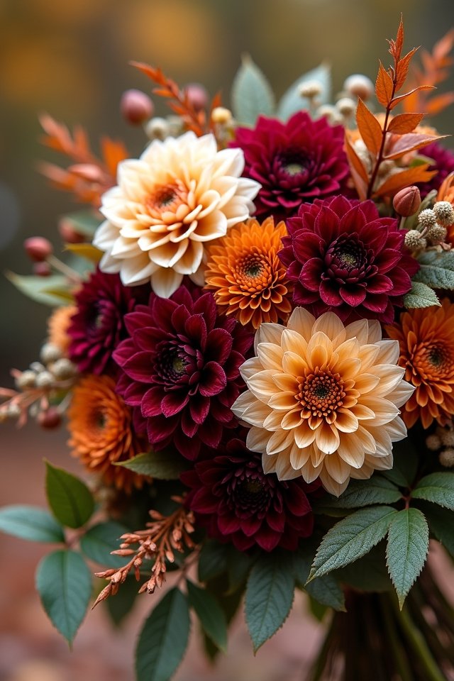 bold colorful dahlia arrangements
