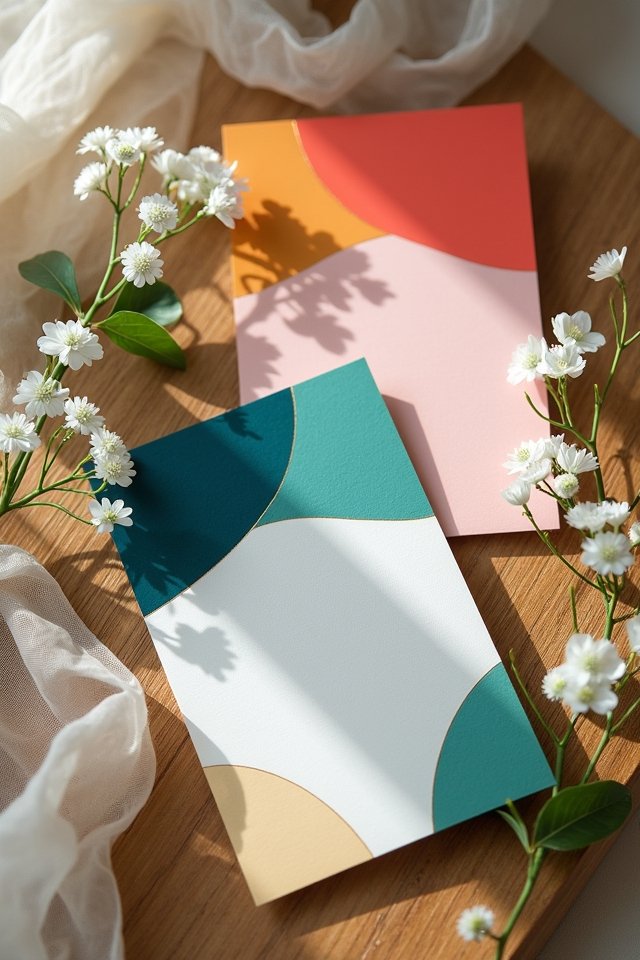 bold colorful wedding invitations