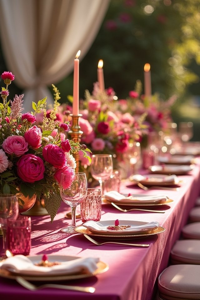 bold fuchsia and gold elegance