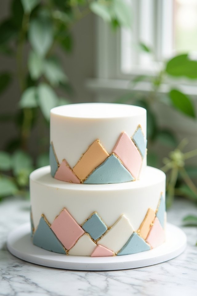 bold geometric cake design