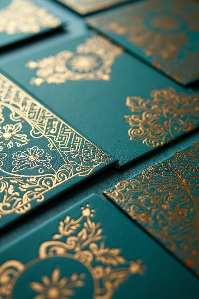 bold geometric pattern invitations