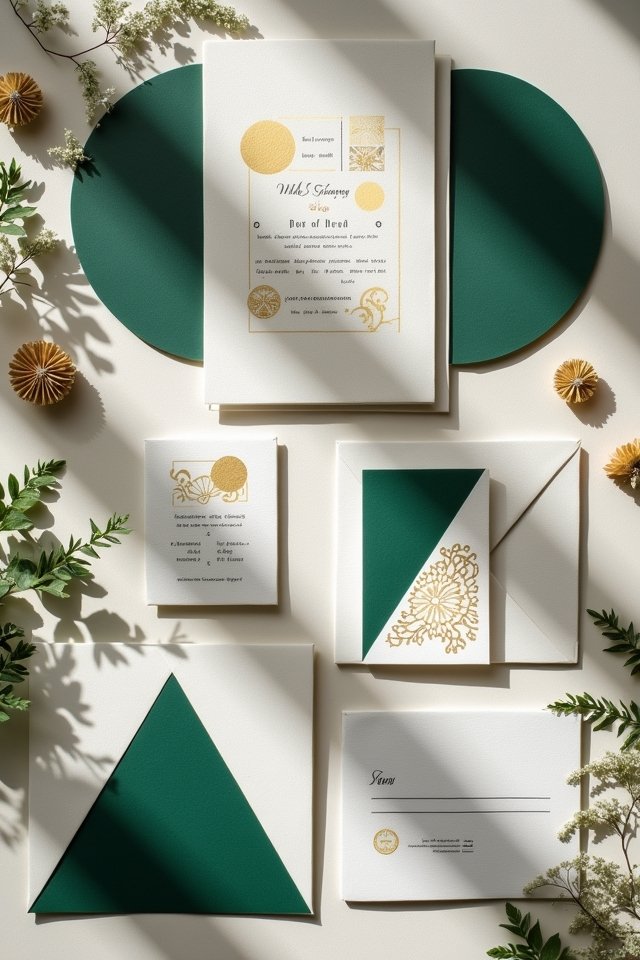 bold geometric wedding invitations