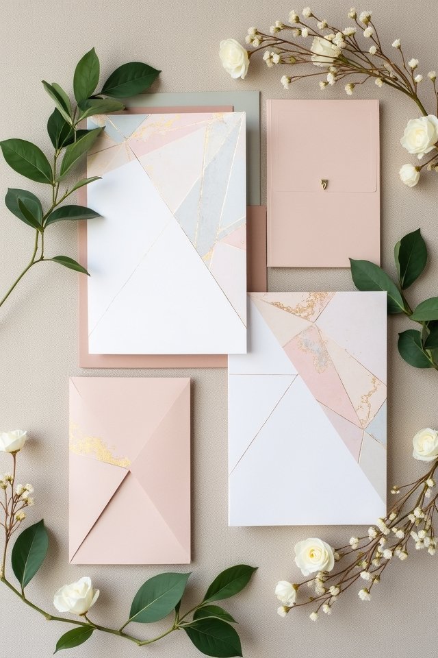 bold geometric wedding invitations