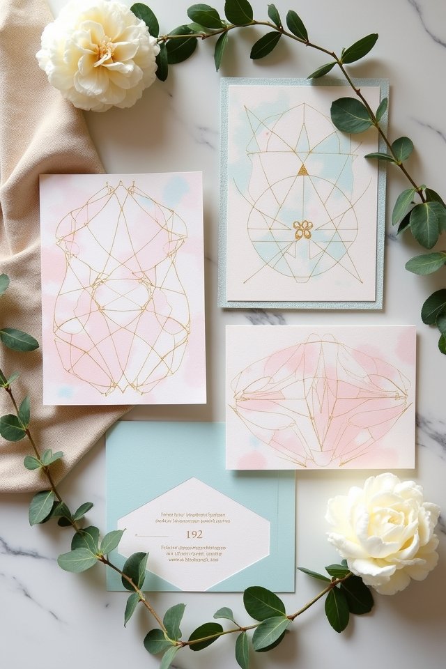 bold geometric wedding invitations