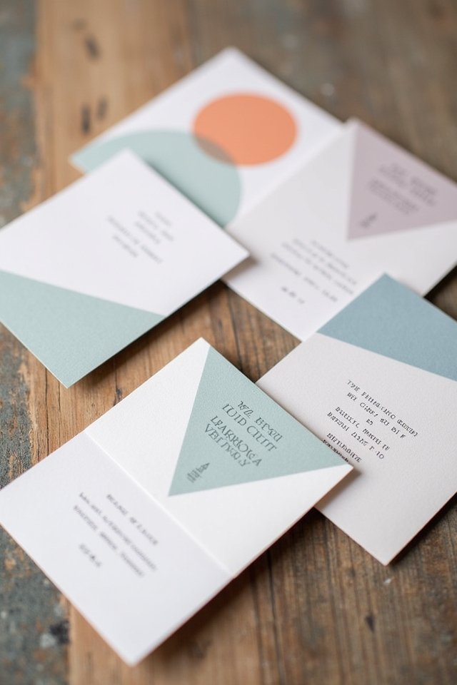 bold geometric wedding invitations