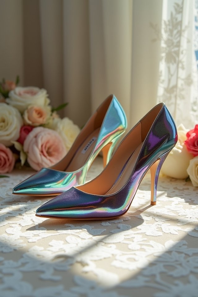 bold geometric wedding shoes