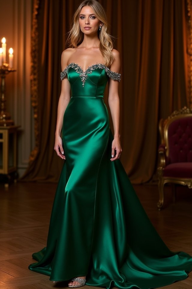 bold jewel toned satin elegance