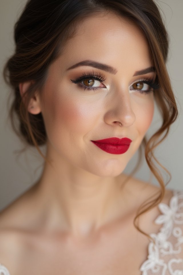 bold lips subtle eyes