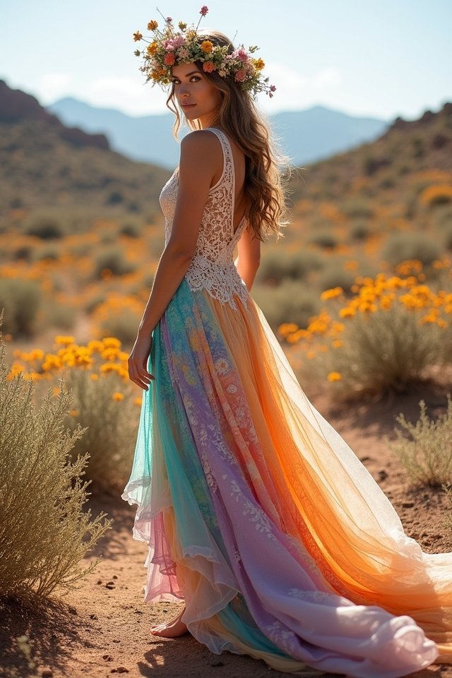 bold patterned bridal gowns