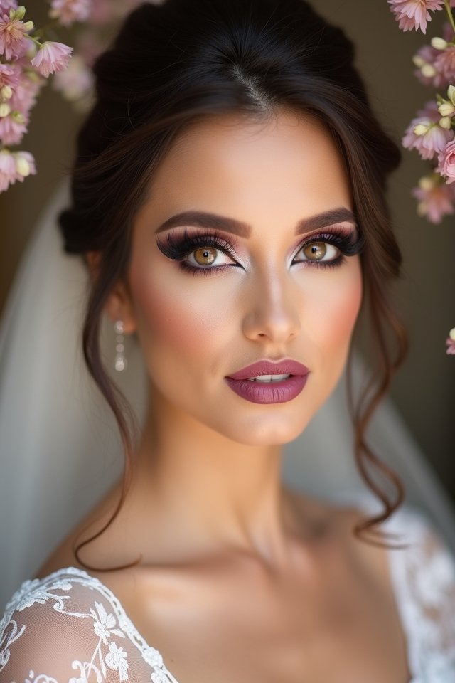 bold plum bridal glamour