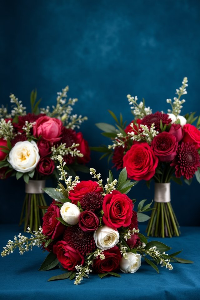 bold red blue bouquet
