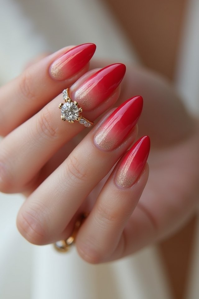bold red gold ombre