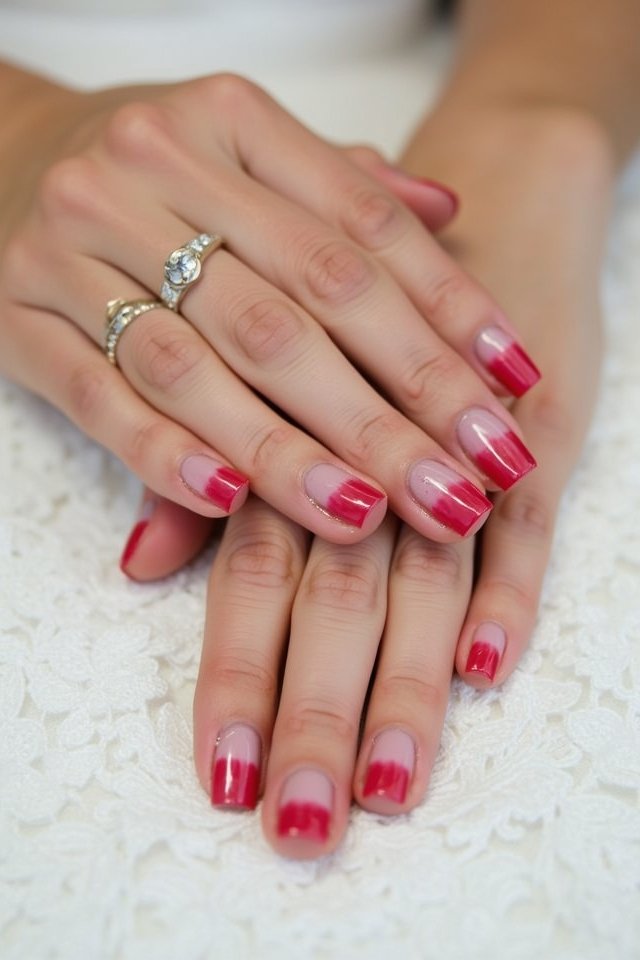 bold red ombre nails