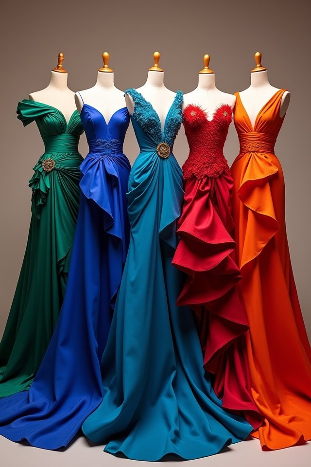 bold vibrant wedding gowns