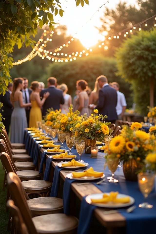 bold yellow navy accents