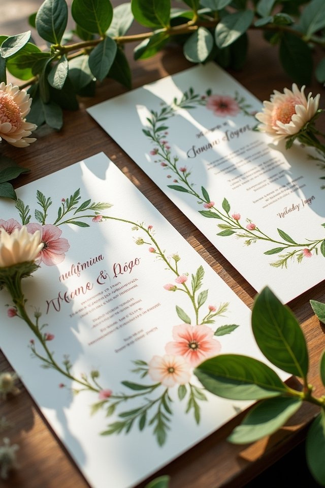 botanical wedding invitation designs