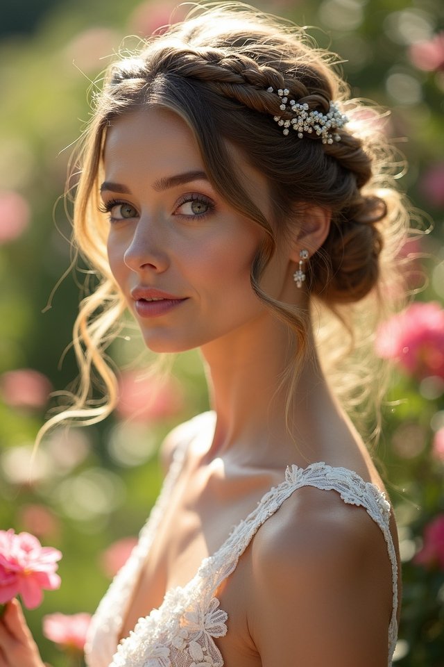 braided crown wedding hairstyle