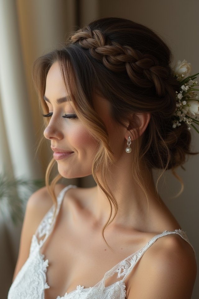 braided crown with cascades