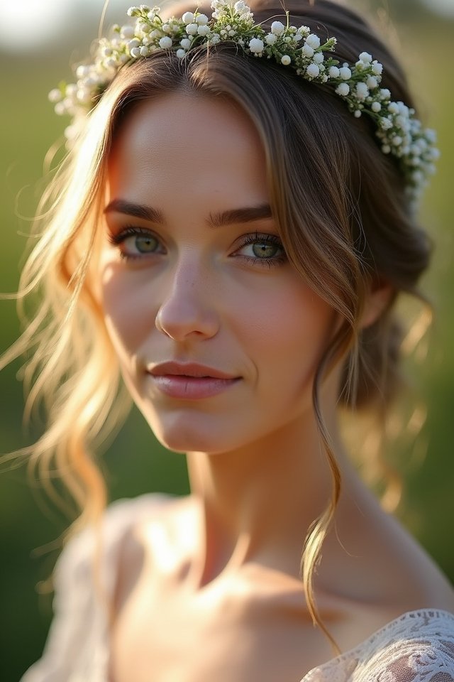 braided crown with flowers