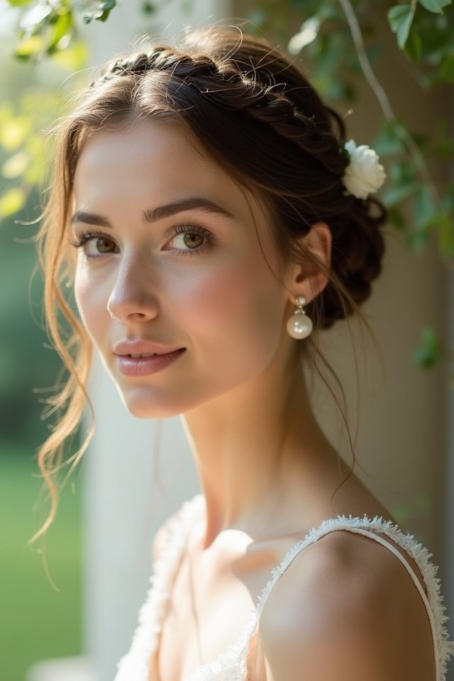 braided crown with flowers