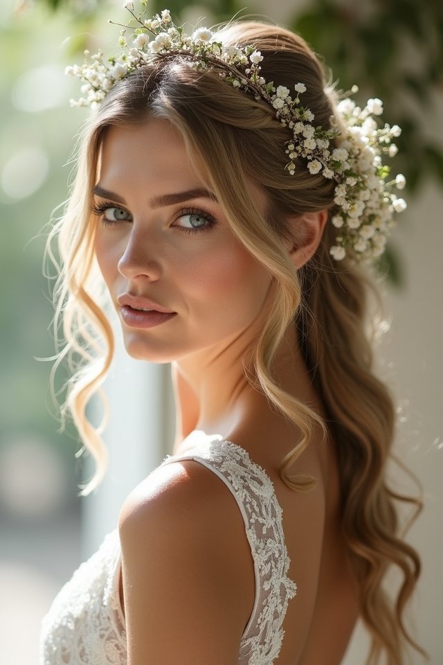 braided crown with flowing locks