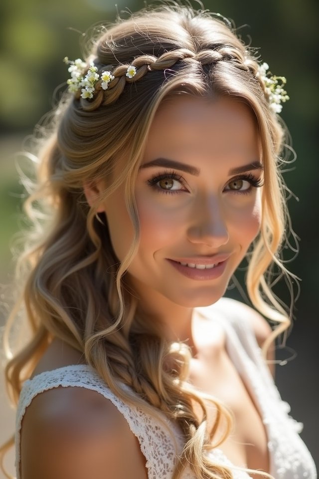 braided half updo elegance