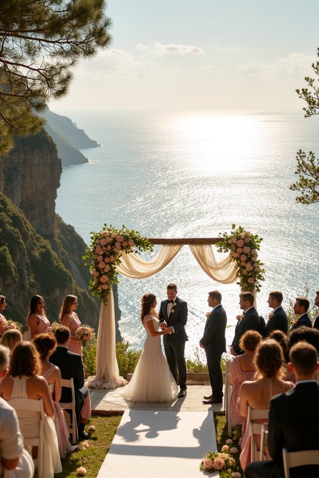 breathtaking cliffside wedding backdrop
