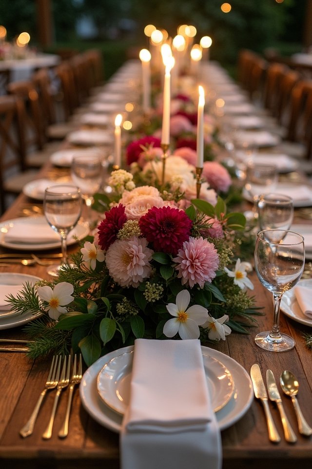 breathtaking floral runner arrangements