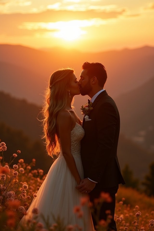 breathtaking scenic first kiss