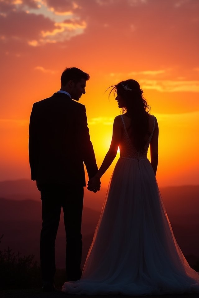 breathtaking sunset silhouette poses