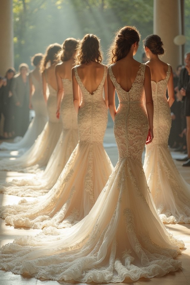 breathtaking train gown variations