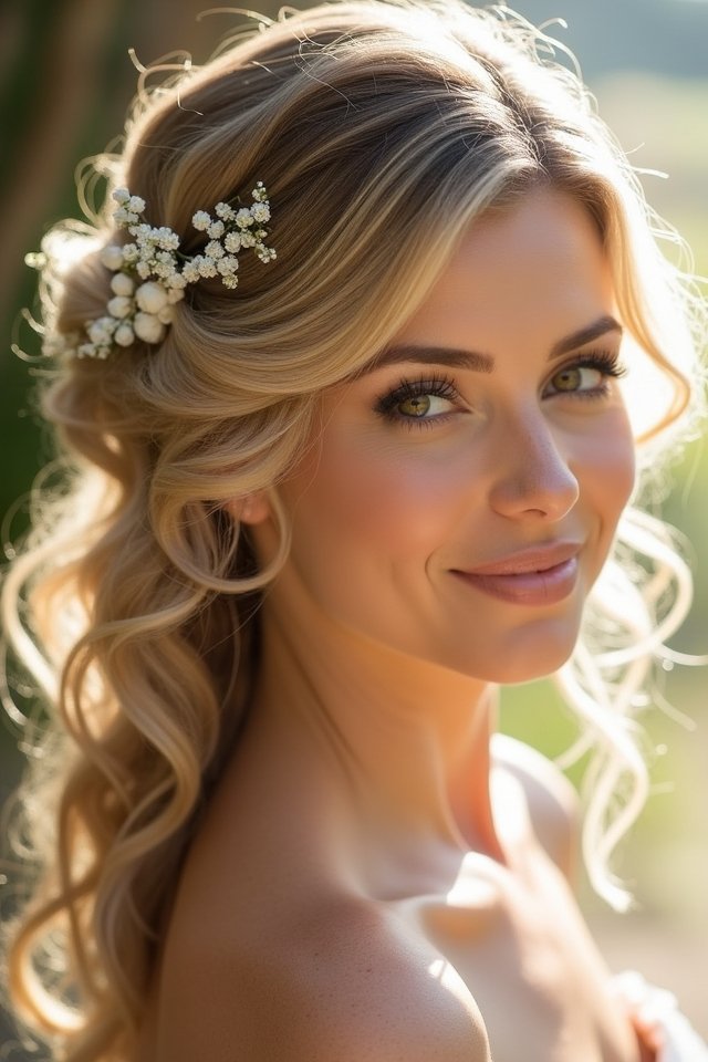 bridal beauty with waves
