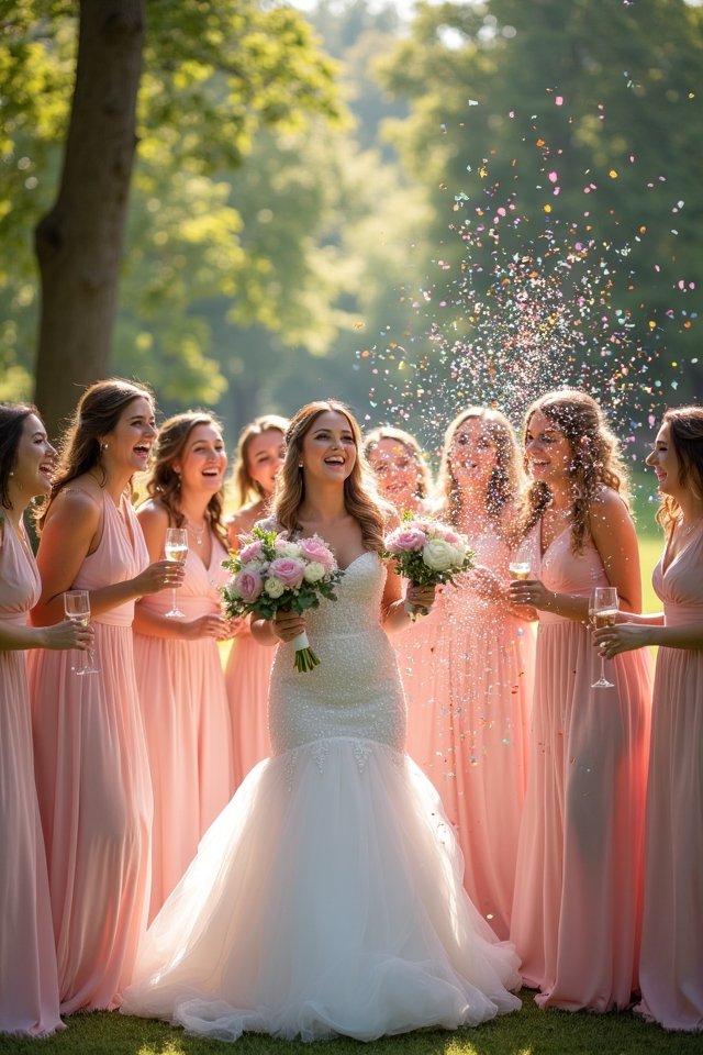 bridal party candid fun