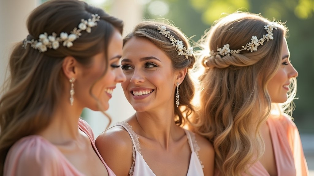 bridesmaids half up hairstyles