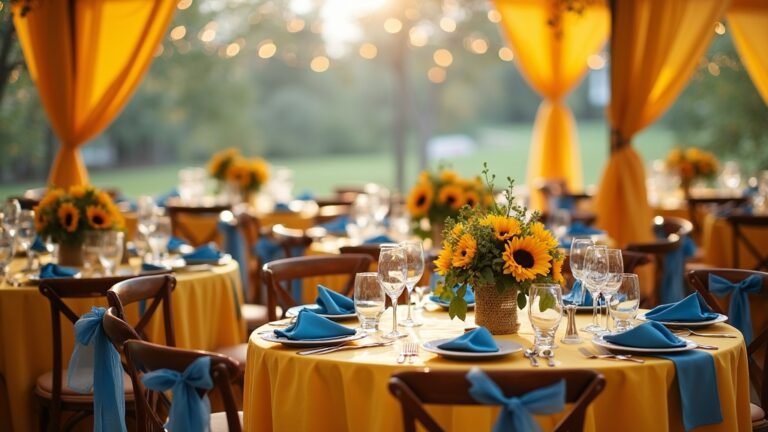 bright yellow and blue decorations