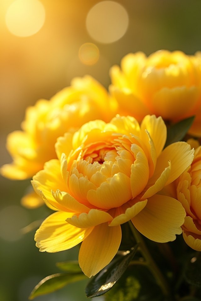 bright yellow peony posy