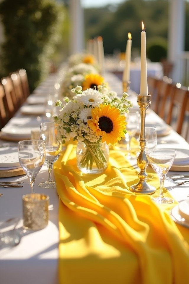 bright yellow table runners