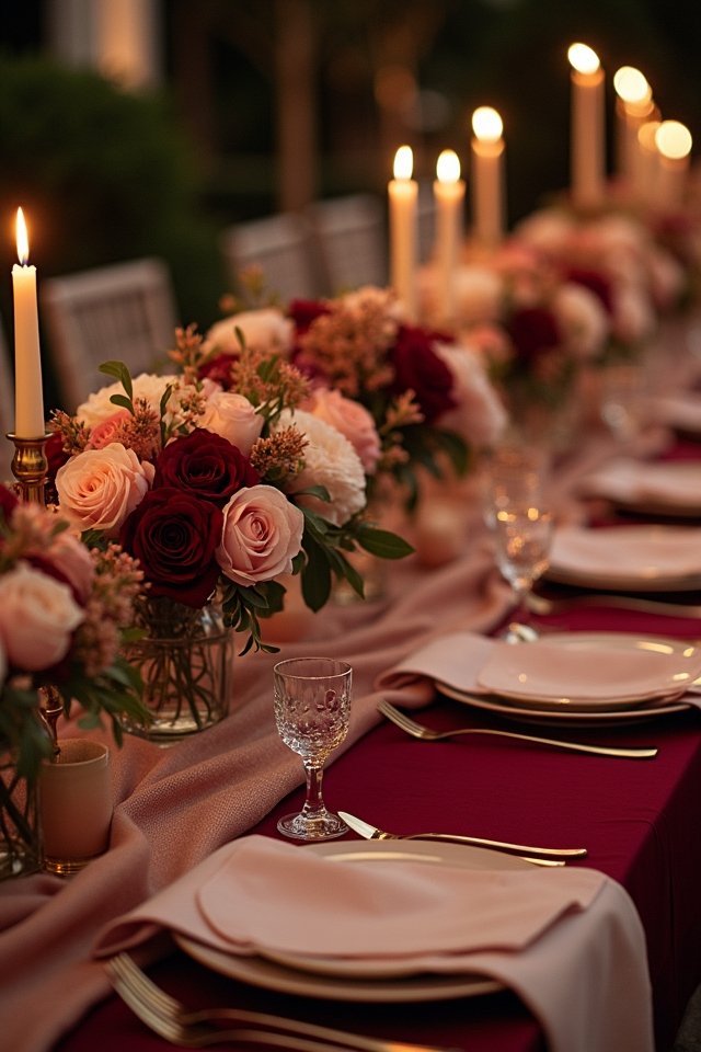 burgundy and dusty rose elegance