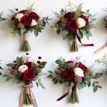 burgundy boho wedding bouquets