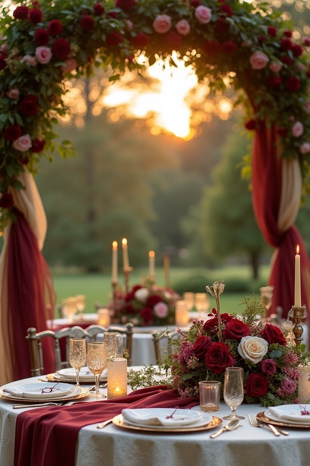 burgundy cream romance elegance