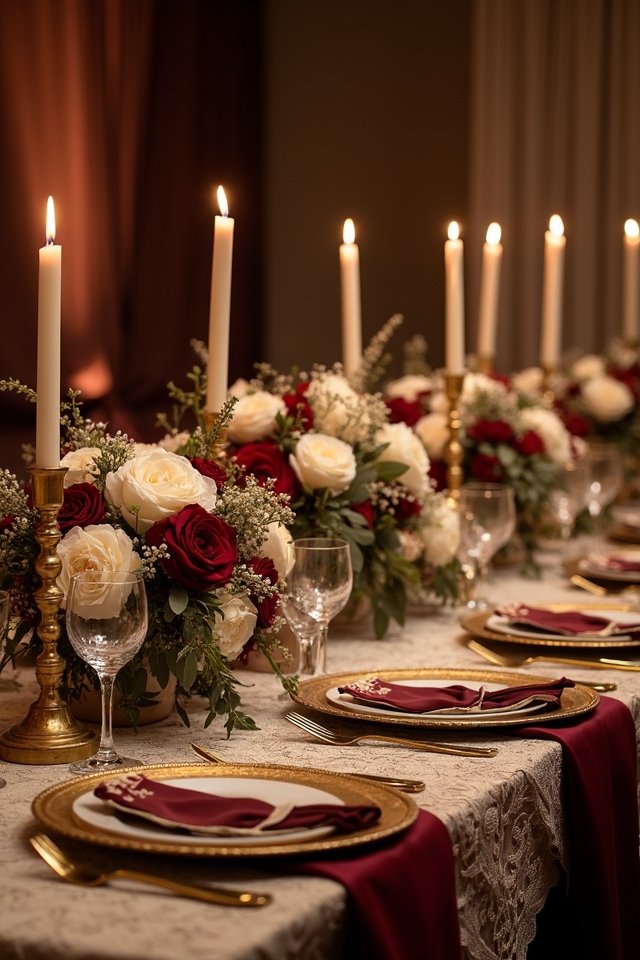 burgundy elegance with ivory