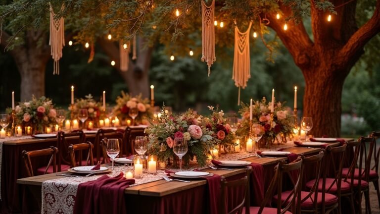 burgundy fall wedding decor