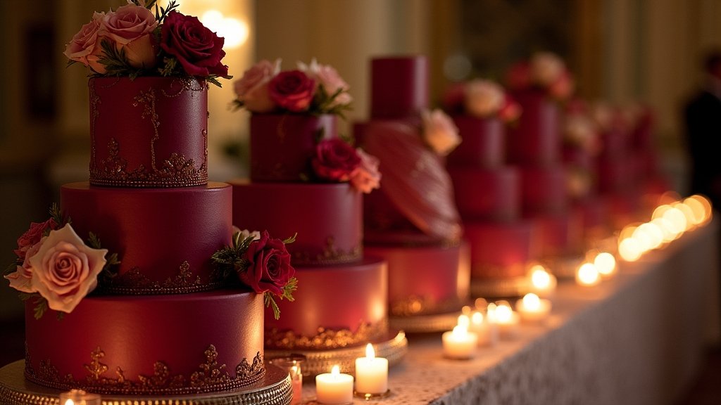 burgundy wedding cake ideas
